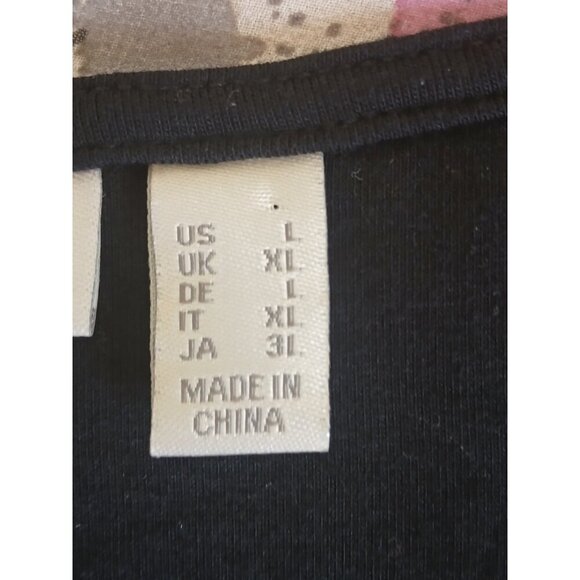 Logo Lori Goldstein  Womens Vest Large Open Front Sleeveless Art Black Pink Gray - Picture 10 of 11